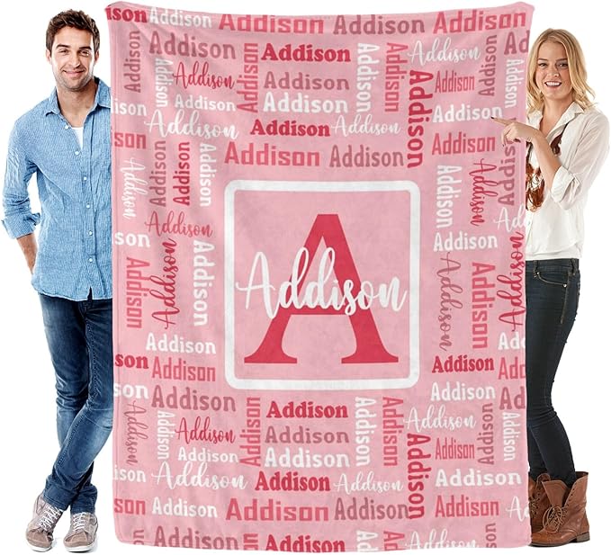 Dr.TOUGH Name Blanket Personalized Blanket for Adult Kids Flannel Customized Personalized Blankets and Throws