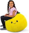 Big Joe Pineapple PlushiPals Super Soft Bean Bag Chair for Kids, Ultra-Soft Plush Polyester Blend, 2.5 feet Refillable