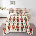 Feelyou Christmas Kids Comforter Set Twin Size Nutcracker Bedding Set Soldier Royal Guarder Princess Duvet Quilt for Kids Boys Girls Bedroom Decor Microfiber Ultra Soft Breathable