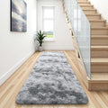 BENRON Soft Runner Rugs for Bedroom 2x8, Washable Long Runners for Hallway Entryway Kitchen Dorm, Fluffy Throw Rug for Kids Girls Room Decor Photo Prop, Tie-dye Grey