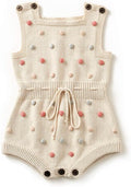 Simplee kids Baby Girl Knit Romper Fall Sleeveless Pompoms Rompers Newborn Little Girl Overall Jumpsuit Outfits