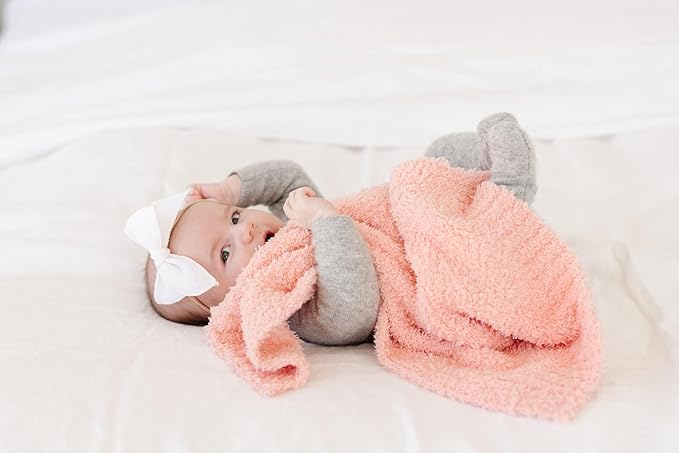 SARANONI Bamboni Baby Blanket | Luxury Plush Super Soft Blanket | Breathable Comfort Infant Baby Blankets for Boys & Girls | Peach, Mini - 15” x 20”