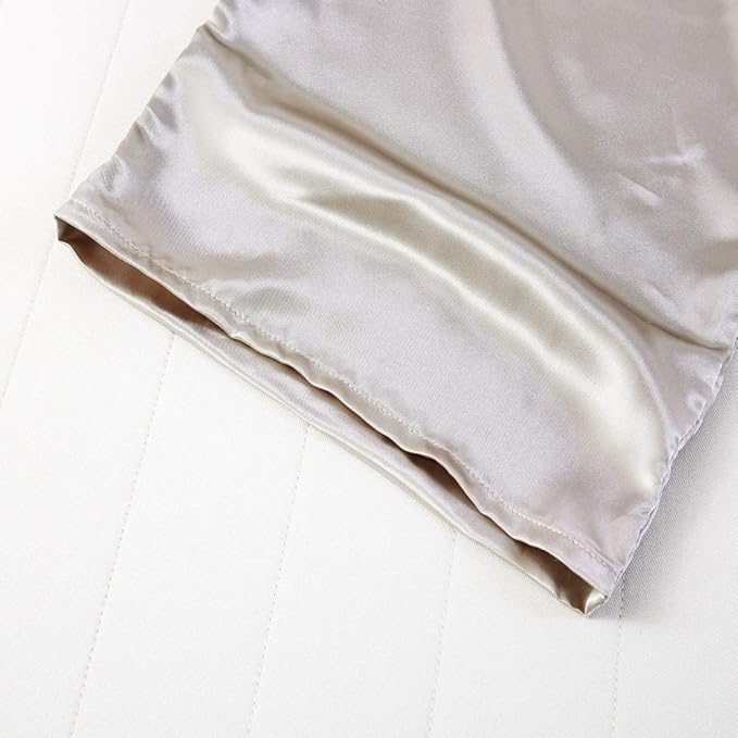 Silky Satin Toddler Pillowcases Set of 2, Super Soft Travel Pillow Covers, Small Kids Pillow Cases with Envelope Closure, 13"x 18", Silvergrey