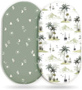 GRSSDER Stretchy Ultra Soft Fitted Bassinet Sheet Set 2 Pack, Universal Fit for Bassinets Baby Cradle Moses Basket Oval Rectangle Mattress Safe and Snug, Sunny Holiday Stylish Print