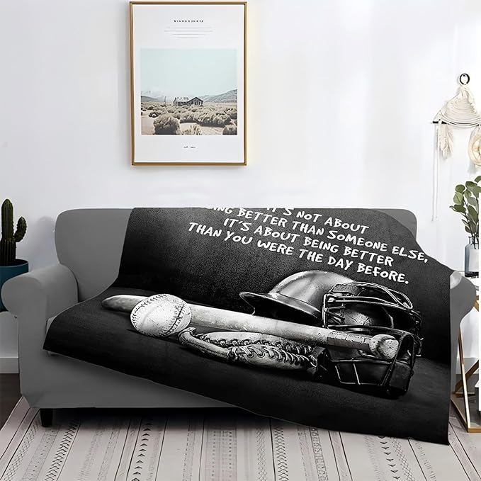 Tijuboni Baseball Sports Throw Blanket Baseball Gifts for Boys Girls Men Women Kids Adults Soft Flannel Fleece Blanket for Couch Sofa Bed Home Decor 50"x60"