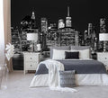 Black City Wallpaper Peel and Stick New York Night Scene Self Adhesive Wall Mural for Living Room Bedroom 157"x108"