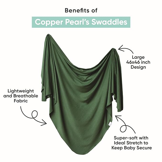 Copper Pearl Baby Swaddle Blanket - Premium Knit Baby Blanket, Large Soft Stretchy Receiving Blankets for Baby Boy and Girl, Swaddles for Newborn, Infant, and Toddler (River)