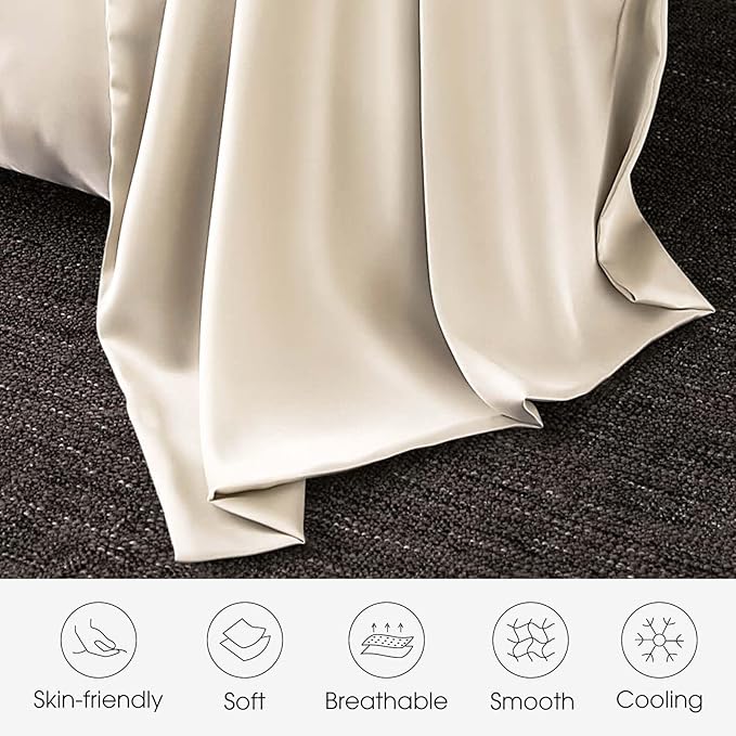 100% Silk Pillowcase for Hair and Skin Toddler Size 2 Pack Mulberry Silk Pillow Case 13 x 18 Inches Highest 6A Silk Kids/Travel Pillow Cover Soft Breathable Cooling with Hidden Zipper, Beige