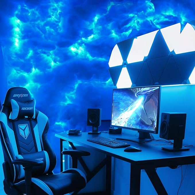,New 3D Thundercloud LED Light Cotton Lightning Cloud Colorful Atmosphere Night Light, DIY Creative Cloud Lights Gaming Room Garage Club Bar dj Party,16 Feet