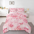Feelyou Pink Bow Comforter Set Queen Size Pink Lollipops Bedding Set for Kids Boys Girls Watercolor-Style Duvet Quilt Xmas Snowflake Bedroom Decor Christmas Microfiber 3 Pcs with 2 Pillow Cases