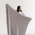SARANONI Bamboni Luxury Throw Blanket | Oversized Super Soft Plush Home Decorative Comfy Blankets for Couch or Bed | Gray - X-Large 60” x 80”
