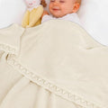 Baby Knit Blanket Soft Breathable Cotton Scallop Border Blankets Newborn Knitted Blanket Swaddle Blankets Gifts for Baby Newborn Toddler Shower Boy Girl New Mom Birthday Christmas Cream 30x30