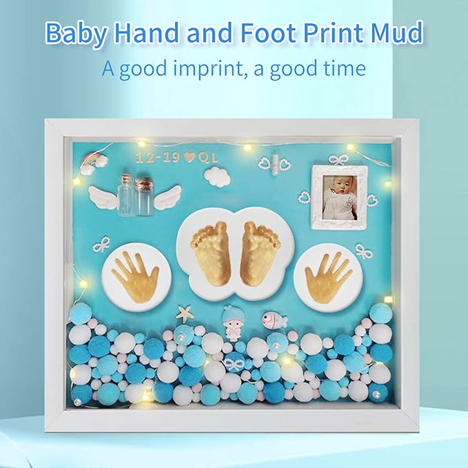 MCstars Baby Handprint and Footprint Makers Kit Keepsake Hands Casting kit, Newborn Baby Nursery Memory Art Photo Frame Kit Baby Registry Search Baby Shower Picture Frames for New Parents