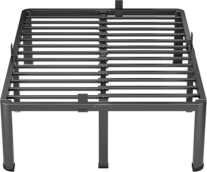 20 Inch Full Heavy Duty 3500 lbs Bed Frame with Round-Corner Legs & Anti-Squeak Design – Quick Assembly Metal Platform, No Box Spring Needed