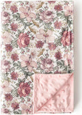 Baby Blankets for Unisex Boys Girls, Soft Plush Minky Blanket with Double Layer Dotted Backing for Infant Newborn Toddler, Vintage Floral Western Wild Flowers 30 x 40 Inch (Vintage Floral)