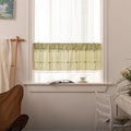 Deeprove Mint Green Boho Curtain Valance 18 Inches Length Bohemian Lattice Gingham Textured Embroidery Plaids, Vintage Chic Tassels Casual Easter Decor Drapes Rod Pocket, 1 Panel W52 x L18