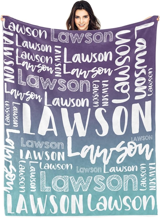 Dr.TOUGH Personalized Blankets with Name Customized Baby Blankets for Girls Boys Adults Monogrammed Blankets and Throws Christmas Birthday Mothers Valentines Day Gift (Z-Colorful 06, 50''×60'')