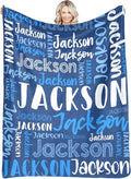Dr.TOUGH Personalized Blankets with Name Customized Baby Blankets for Girls Boys Adults Monogrammed Blankets and Throws Christmas Birthday Mothers Fathers Valentines Day Gift (Blue,50''×60'')