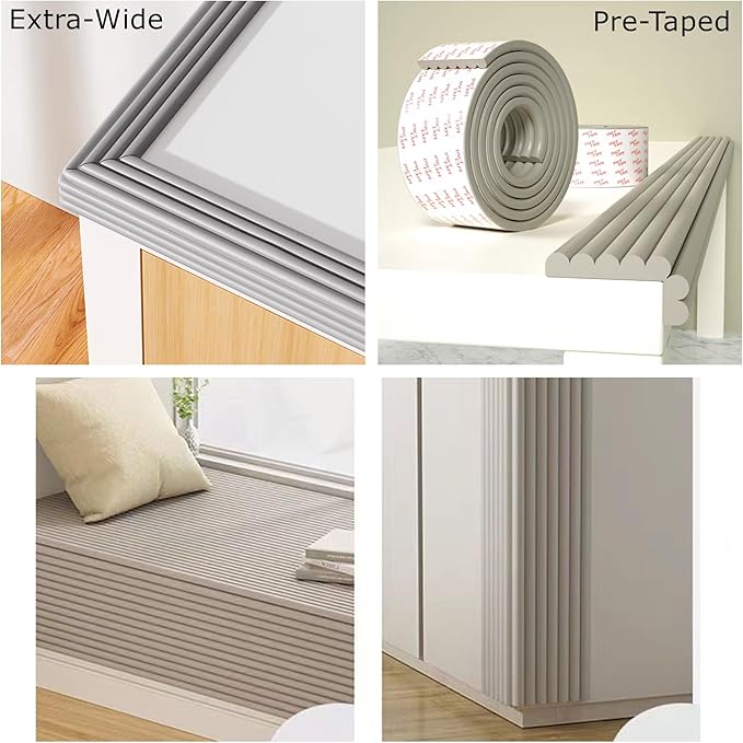 M2cbridge Multifunctional Edge and Corner Guard Coverage Baby Safety Bumper DIY 6.5 Ft (Grey)