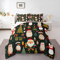 Feelyou Christmas Bedding Set Soft for Boys Girls, Penguin Santa Comforter Set King Size Xmas Tree Snowflake Duvet Quilt Microfiber New Year Gift Bedroom Decor 3 Pcs with 2 Pillow Cases
