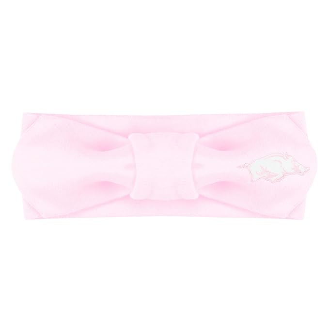 Creative Knitwear Arkansas Razorbacks Infant Girls Pink Solid Hair Knot Headband Embroidered Logo - Size Newborn - 4T