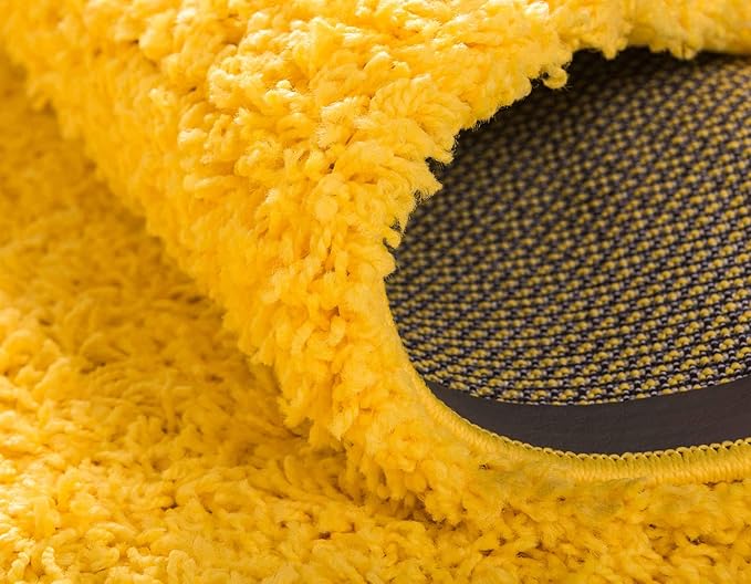 Unique Loom Solid Shag Collection Area Rug (3' 3" x 5' 3" Rectangle, Tuscan Sun Yellow)