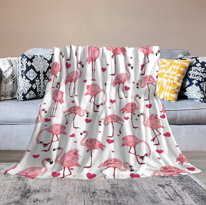 Flamingo Blanket Gifts for Girls Women Lovers - Pink Throw for Kids Adults - Soft Warm Cozy Fleece for Couch Sofa Bed 40"x50"