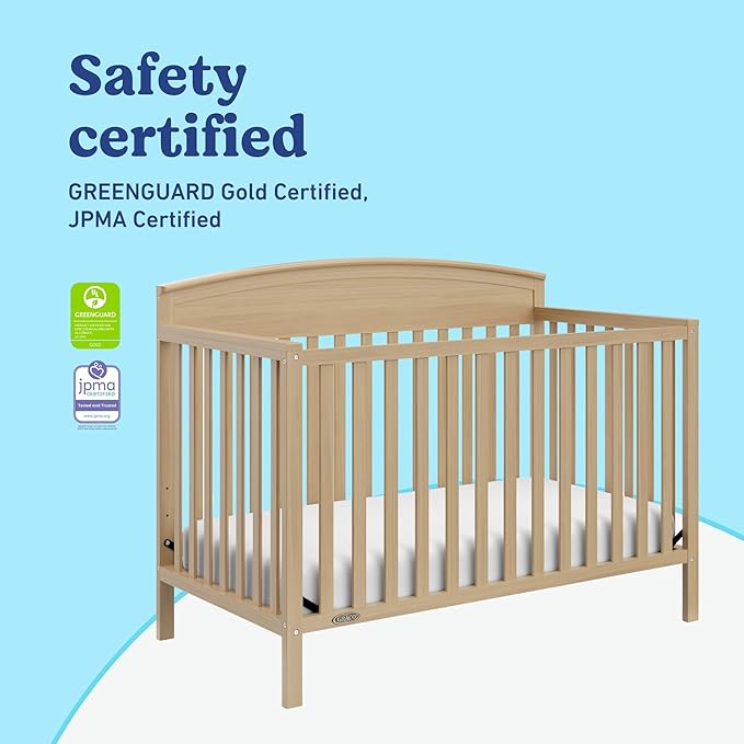 Graco Benton 5-in-1 Convertible Crib (Driftwood) – GREENGUARD Gold Certified, Converts from Baby Crib to Toddler Bed, Daybed and Full-Size Bed, Fits Standard Full-Size Crib Mattress
