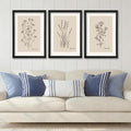 YWJKWLGS Vintage Botanical Wall Art 11x16 Inch Set Of 3 Wooded Framed Minimalist Rustic Wildflower Pictures Floral Sign Bedroom Wall Hanging Decor (Black)