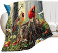 Tijuboni Cardinal Bird Throw Blanket Cardinal Gifts for Girls Boys Women Men Kids Adults Soft Flannel Fleece Blanket for Couch Sofa Bed Home Decor 60"x80"