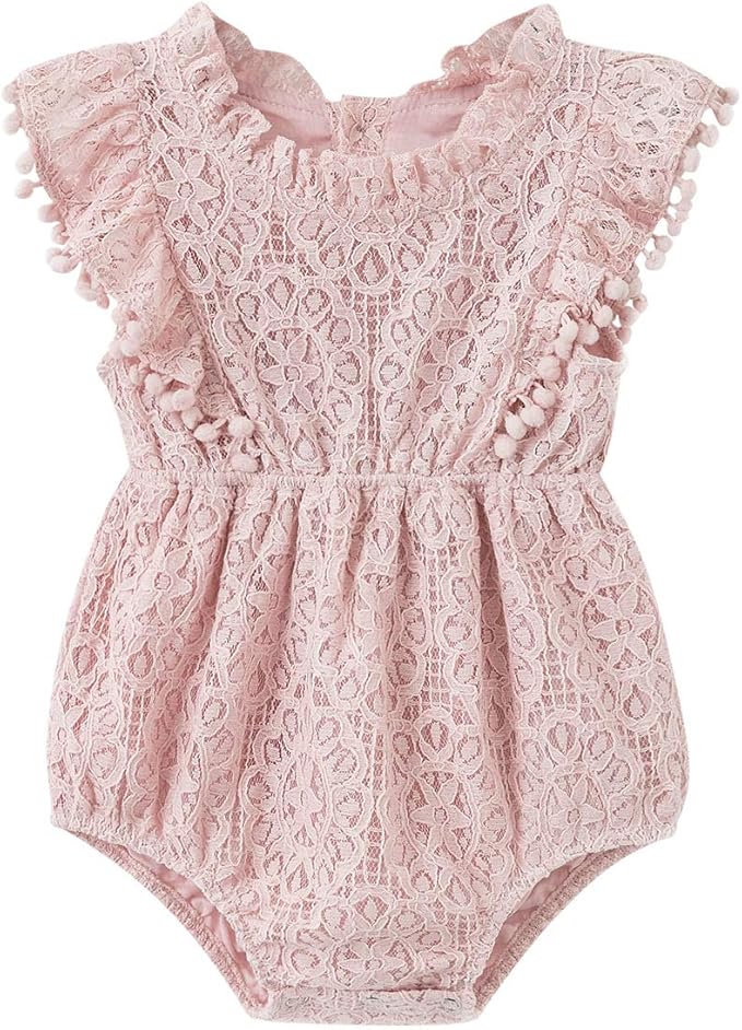 Simplee kids Baby Girl Knit Romper Fall Sleeveless Pompoms Rompers Newborn Little Girl Overall Jumpsuit Outfits