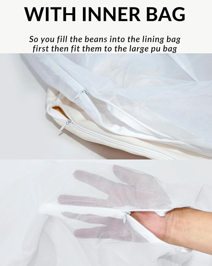 Travel Size Newborn Photography Beanbag 32” | Bean Filling Not Included | Professional Faux Leather Poser | Baby Photo Prop & Pose Pillow Shapable - Newborn Photography Props