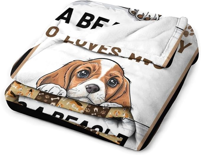 Beagles Dog Print Blanket Best Dog Pet Animal Throw Blankets for Couch Sofa Stuff Decor Gifts Lightweight Soft Cozy Fleece Plush Warm Flannel Bedding for Lover Man Woman Teen Adults 60"x80"
