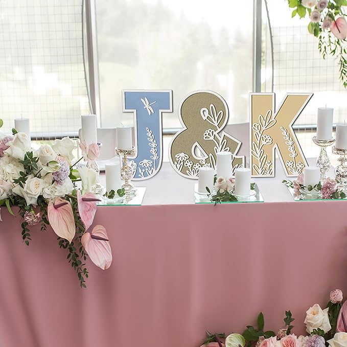 Layered 12 Inch Large Wooden Letters for Wall Decor, Flowered Paintable Wooden Nursery Letters for Crafts Wood Alphabet Letter F for Birthday Boho Nursery Name Sign Wedding Home Decoration