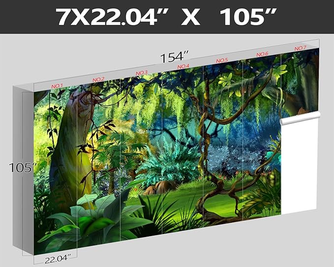XMPMBM-Cartoon Plant Dreamy Forest Fabric Wallpaper Botanical Woodland Nursery Room Wall Mural-W 154" X H 105"（112 Square Foot）