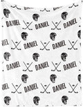 Custom Hockey Baby Name Blanket: Personalized Baby Essentials for Boys and Girls - Birthday Gift for Hockeys Lovers - Soft Fluffy Warm Skin Blankets 50x60inch
