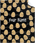 Thuswarm Custom Flannel Blanket with Text Cute Kawaii Potato with Name Customized Blankets Warm Unique Personalized Throw Souvenirs Gift of Love 50”×40” Small for Kid