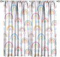 Kids Rainbow Curtains Boho Cartoon Colorful Stars Love Heart Lovely Abstract Art Pattern Print Window Drapes for Girl Bedroom Living Room Kitchen Decor,2 Panel Set,42Wx45H Inch Decor