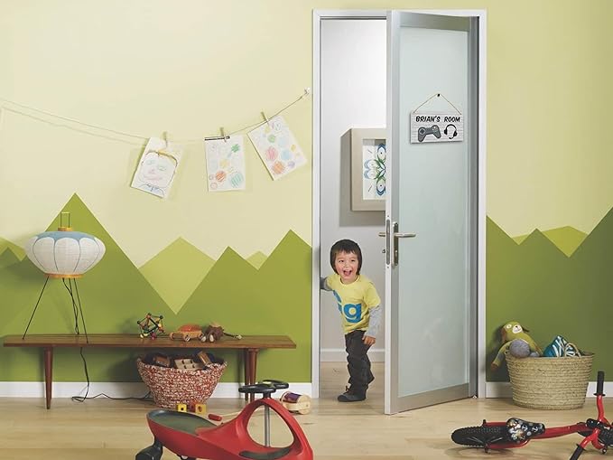 Personalized Name's Gray controller & headset gaming decor Nursery Kid's Children's Girls Bedroom Door Sign Wood Plaque Sign Wall Decor Gift