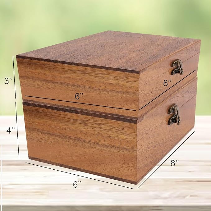 Personalized Baby Memory Pine/Walnut Wooden Box for Keepaske, 10*8*3.5in Large Pine Boxes Custom Newborn Gifts Engraved Wood Box with Lid, Baby Shower Gifts for Boys Girls Keepsake Storage Boxes