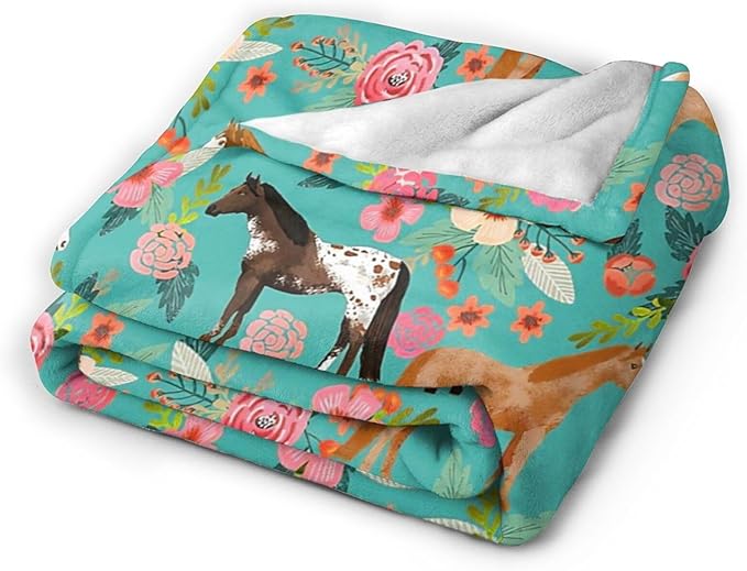 Tijuboni Horse Throw Blanket Horse Gifts for Girls Boys Women Men Kids Adults Soft Flannel Fleece Blanket for Couch Sofa Bed Home Decor 40"x50"