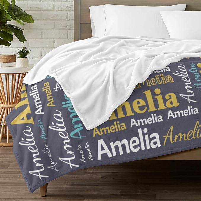 Dr.TOUGH Personalized Blanket for Adult Kids with Name Customized Blankets Personalized Throw Blanket for Christmas Birthday Gifts