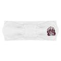 Creative Knitwear Montana Grizzlies Infant Girls White Solid Hair Knot Headband Embroidered Logo - Size Newborn - 4T