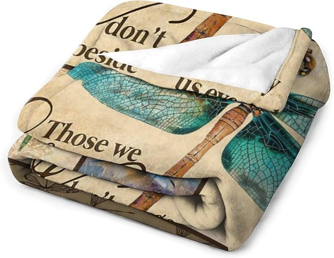 Dragonfly Print Blanket Dragonflies Memorial Throw Blankets Gifts for Couch Sofa Bed Stuff Decor Lightweight Soft Cozy Plush Warm Flannel for Lover Men Women Adults 50"x60"