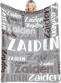 Dr.TOUGH Personalized Blankets with Name Customized Baby Blankets for Girls Boys Adults Monogrammed Blankets and Throws Christmas Birthday Mothers Fathers Valentines Day Gift (Grey,50''×60'')