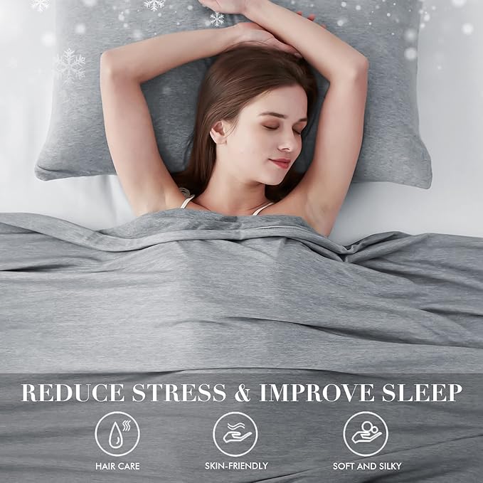 LUXEAR Cooling Blanket Twin Size, Japanese Q-Max>0.5 Arc-Chill Cooling Fiber Keep Adults/Children Cool All Night Cool Summer Blanket for Hot Sleepers Night Sweats 59 X 79in -Gray