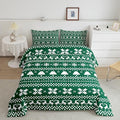 Feelyou Christmas Bedding Set for Kids Boys Girls King Size Xmas Deer Elk Decor Comforter Set Ultra Soft Xmas Snowflake Comforter Winter Duvet Quilt Bedroom Decor Christmas Decor Quilt