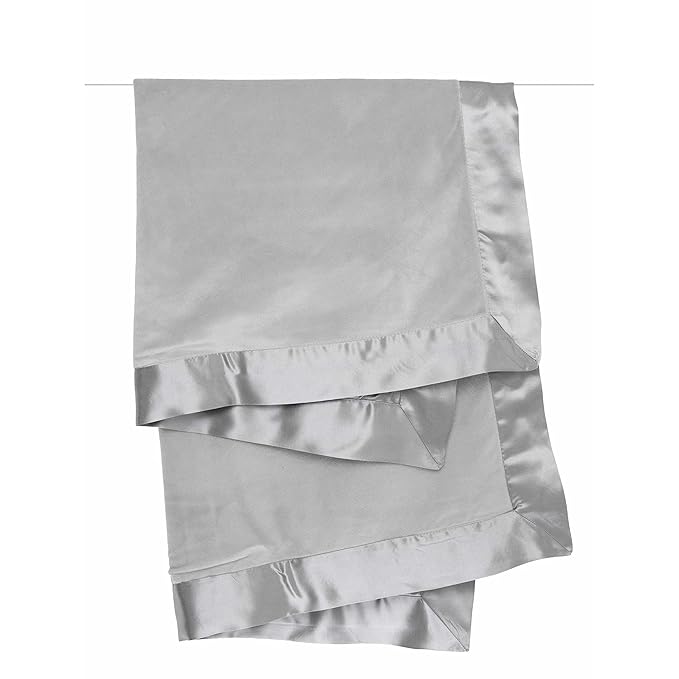 Little Giraffe Baby Blanket - Velvet Soft Blanket with Satin Trim - Baby Stroller Blanket - Newborn Baby Essentials & Baby Gifts - 29x35" - Silver