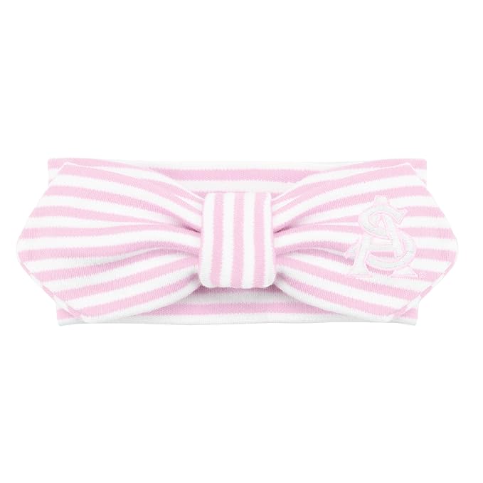 Creative Knitwear Arizona State Sun Devils Infant Girls Pink/White Striped Hair Knot Headband Embroidered Logo - Size Newborn - 4T