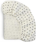 mushie Extra Soft Muslin Fitted Crib Sheet | 192 Thread Count | 28"x 52" (Black Daisy)